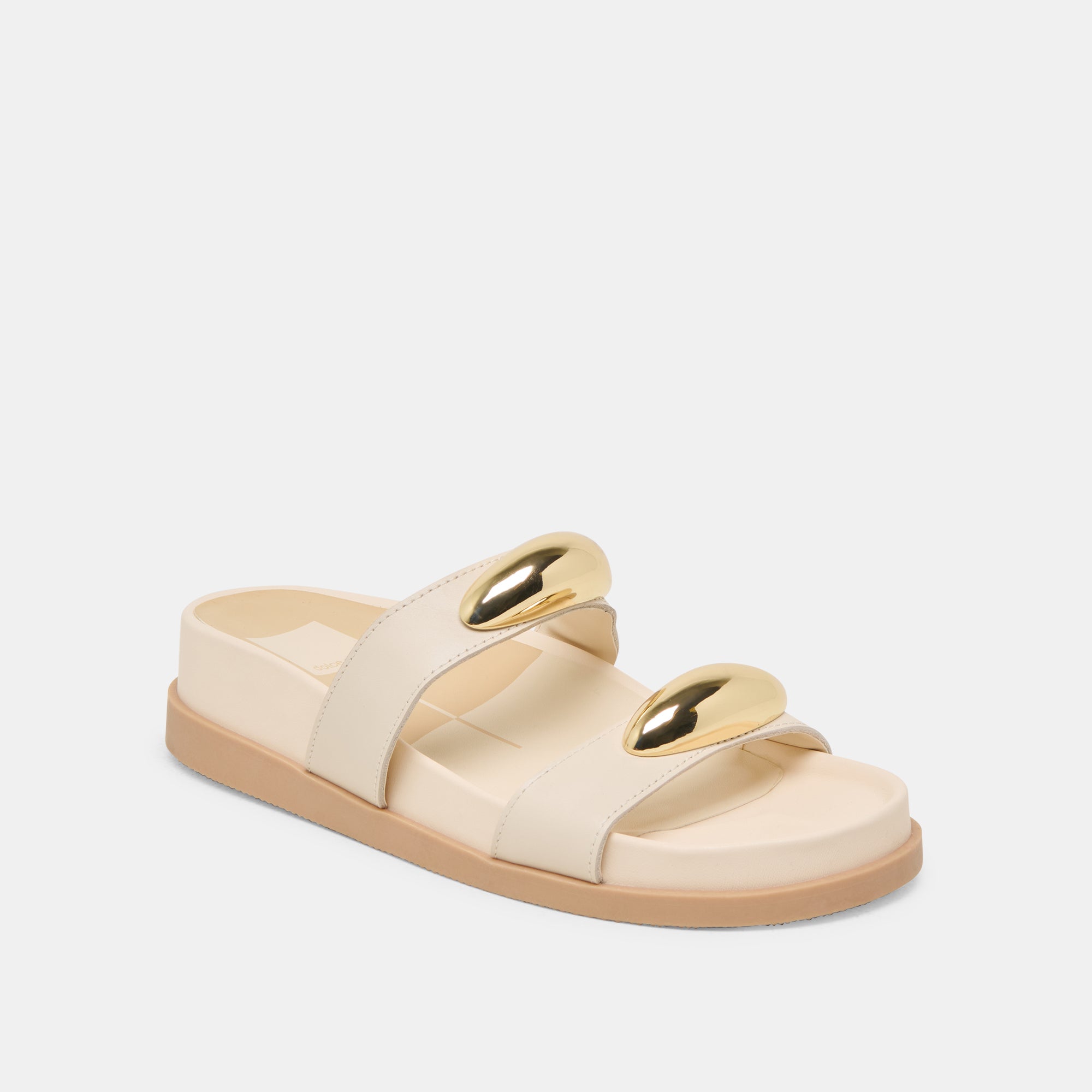 SATINE Leather Sandals for Women - Bone Color Comfortable Strappy Summer Sandals | Perfect for Beach, Vacation, and Casual Outings
