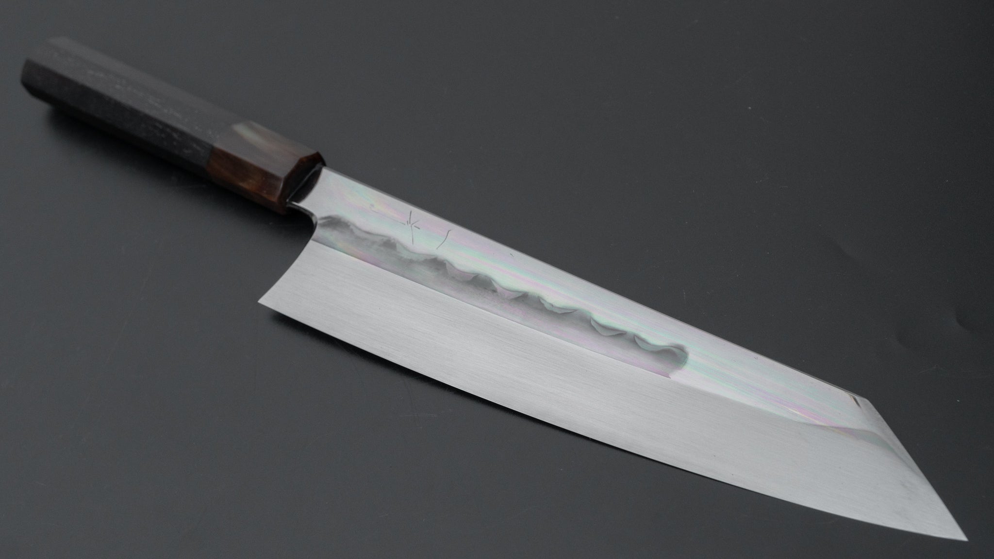 Hitohira Togashi White #1 Notaremon Mizu Honyaki Kiritsuke Gyuto 240mm Japanese Chef Knife with Taihei Ebony Handle (#068/Saya Included) - Premium Sushi & Meat Cutting Tool for Professional Chefs & Home Cooks