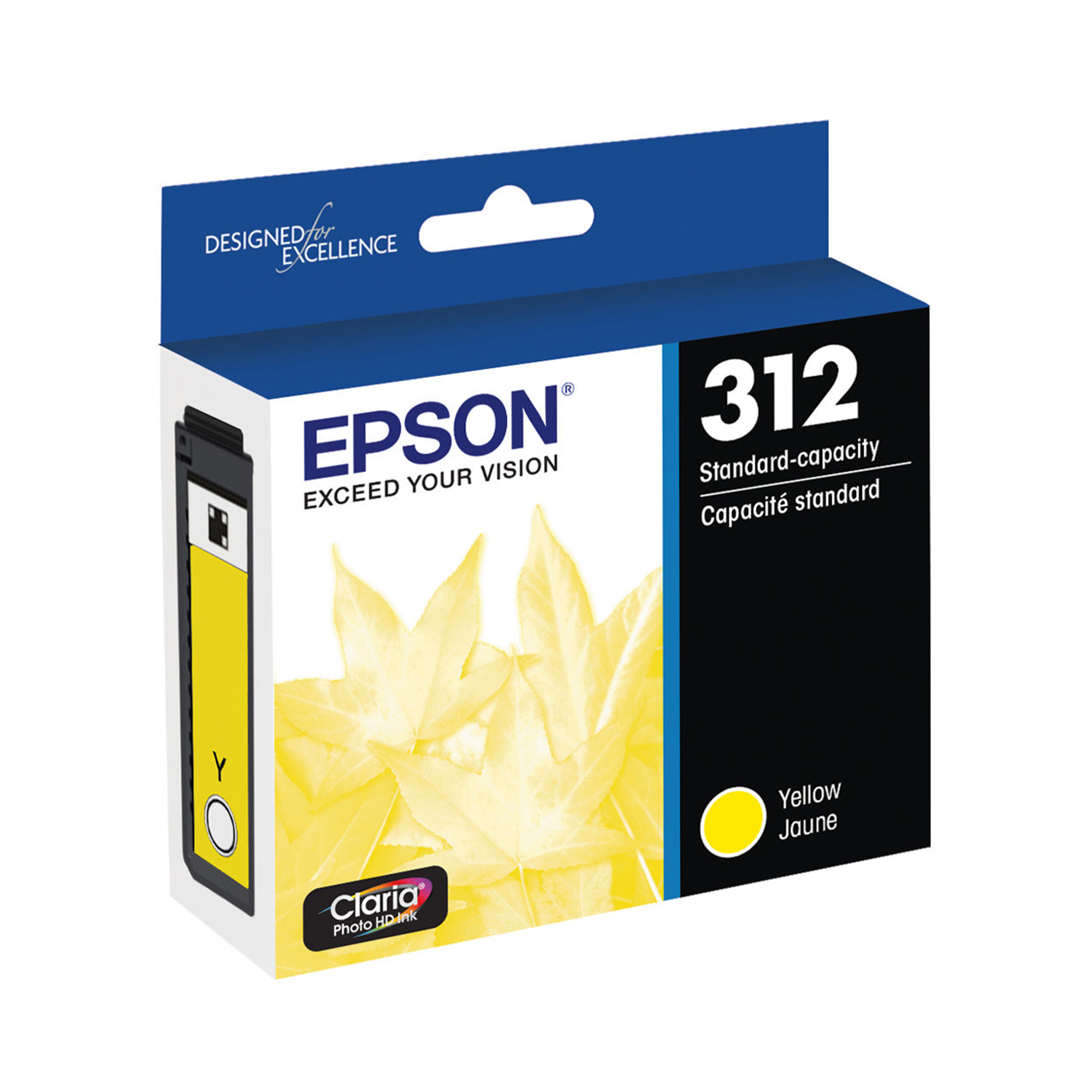 Epson 312 Claria Photo HD Yellow Ink Cartridge - Compatible with Select Expression Printers | High-Quality Photo Printing for Home & Office Use