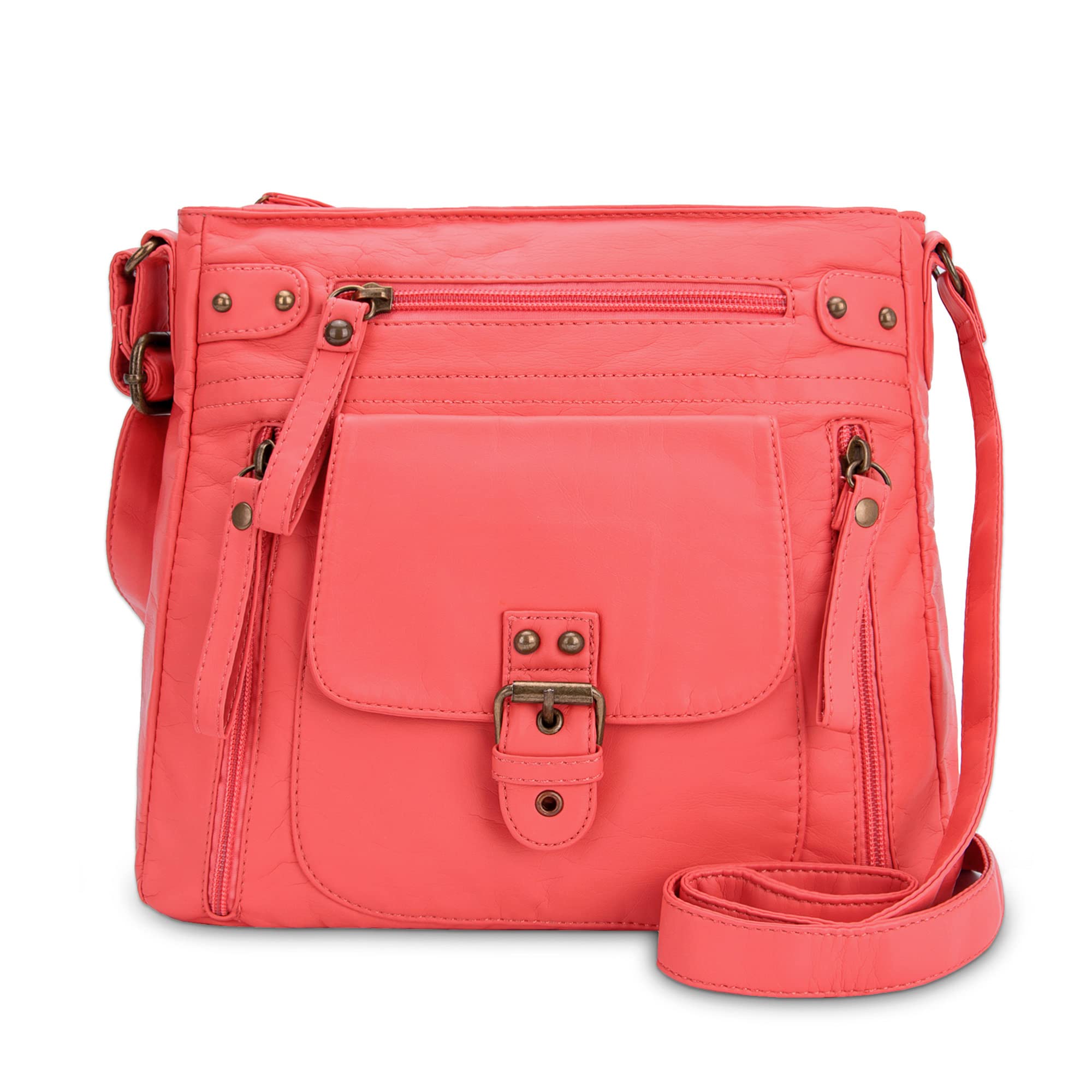 Angel Kiss Women's Crossbody Shoulder Bag - Multi Pocket Soft Hobo Purse for Daily Use, Medium Size - Perfect for Work, Travel & Shopping