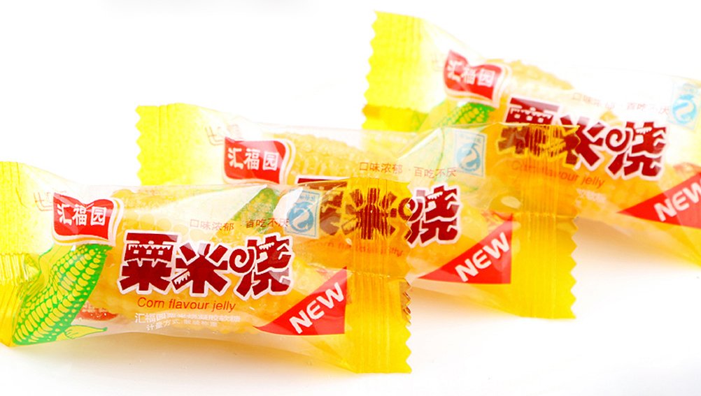Helen Ou Chinese Snacks Candy - Sweet Corn Flavor Soft Candy & Jelly Drops 250g (8.8oz) | Authentic Asian Treats for Parties, Gifts & Snacking