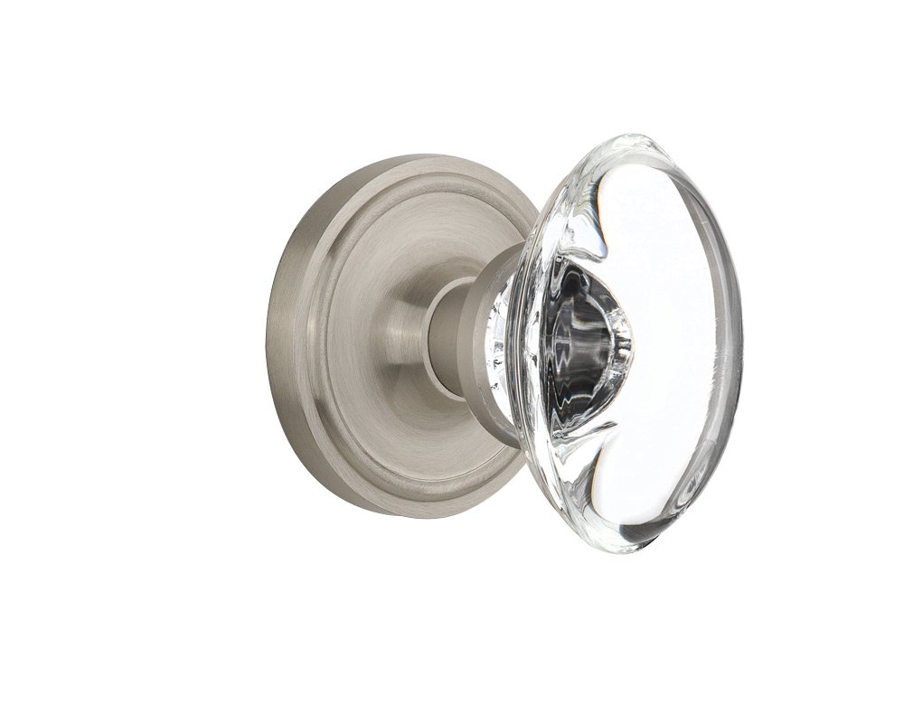 Nostalgic Warehouse Classic Rosette with Oval Clear Crystal Glass Knob - 2.375