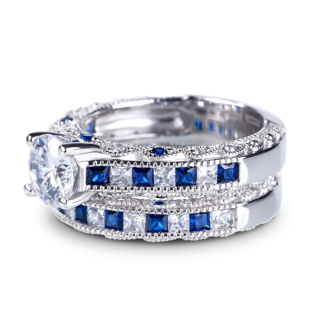 Jeulia CZ Solitaire Engagement Rings for Women - Halo Vintage Round Cut Sterling Silver Wedding Band Set with Jewelry Box - Perfect for Anniversary, Promise, and Bridal Jewelry Gifts