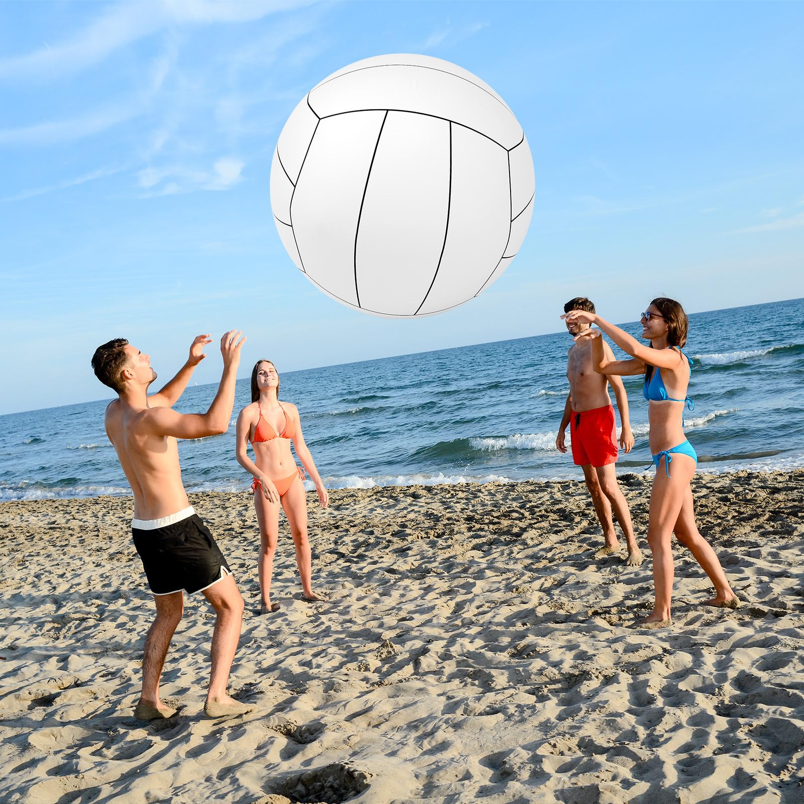 Libima 27 Inch Giant Inflatable Volleyball for Beach, Pool, and Outdoor Games – Perfect for Themed Parties, Family Gatherings, and Summer Fun