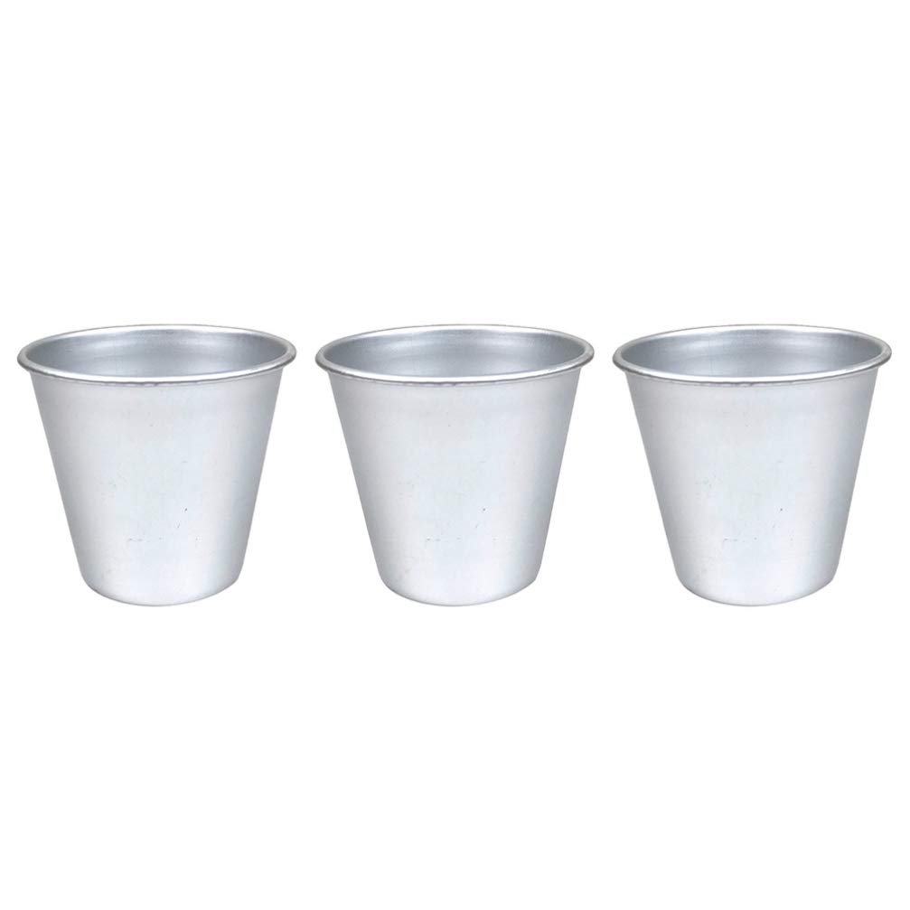 FRCOLOR 3-Piece Aluminum Pudding Cups - Reusable Baking Pans for Molten Lava Cakes, Chocolate Desserts & Kitchen Baking | Perfect for Home Chefs, Party Treats & Holiday Cooking