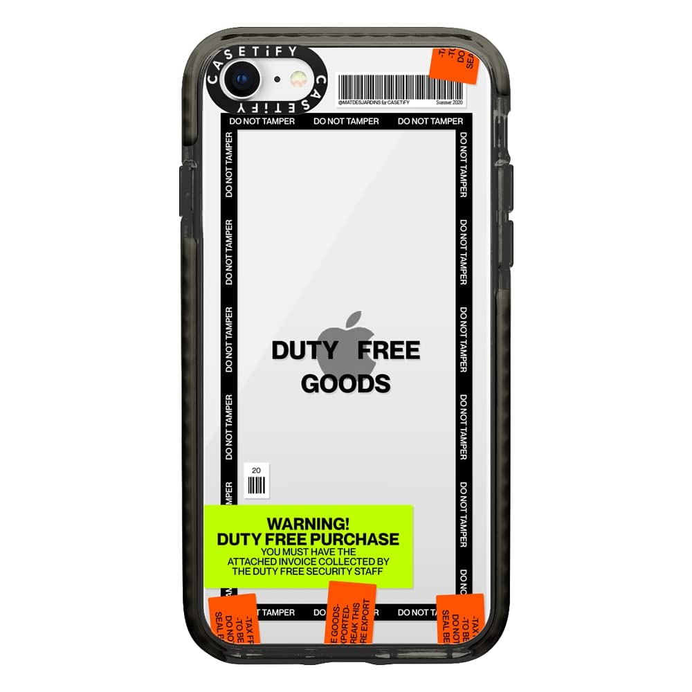 Casetify Impact Case for iPhone SE (2020/2022) & iPhone 7/8 - Shockproof Clear Black Phone Cover - Duty Free | Perfect for Outdoor Activities & Daily Protection