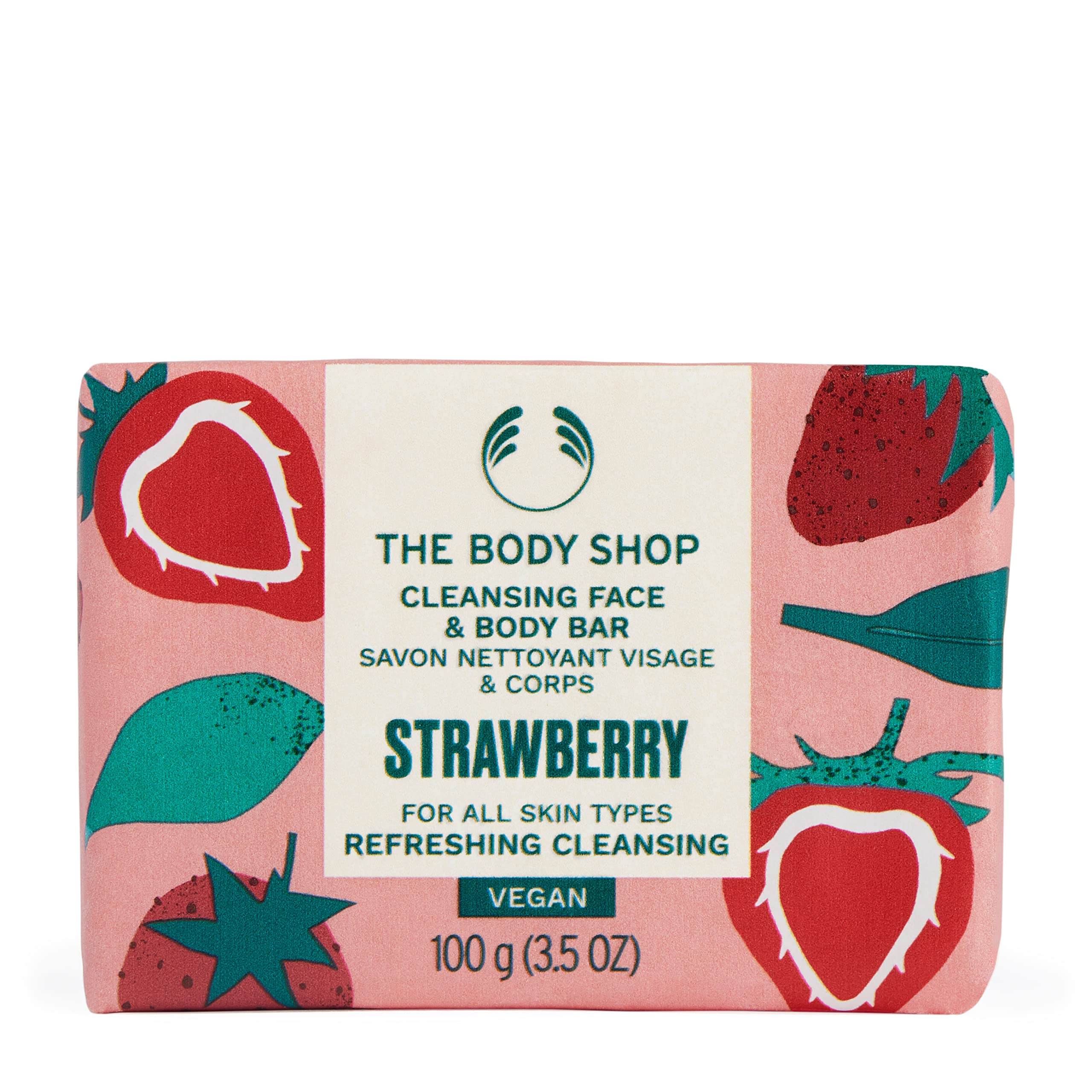 The Body Shop Vegan Strawberry Soap - 100g | Cruelty-Free, Natural Ingredients | Perfect for Sensitive Skin & Eco-Friendly Bathing