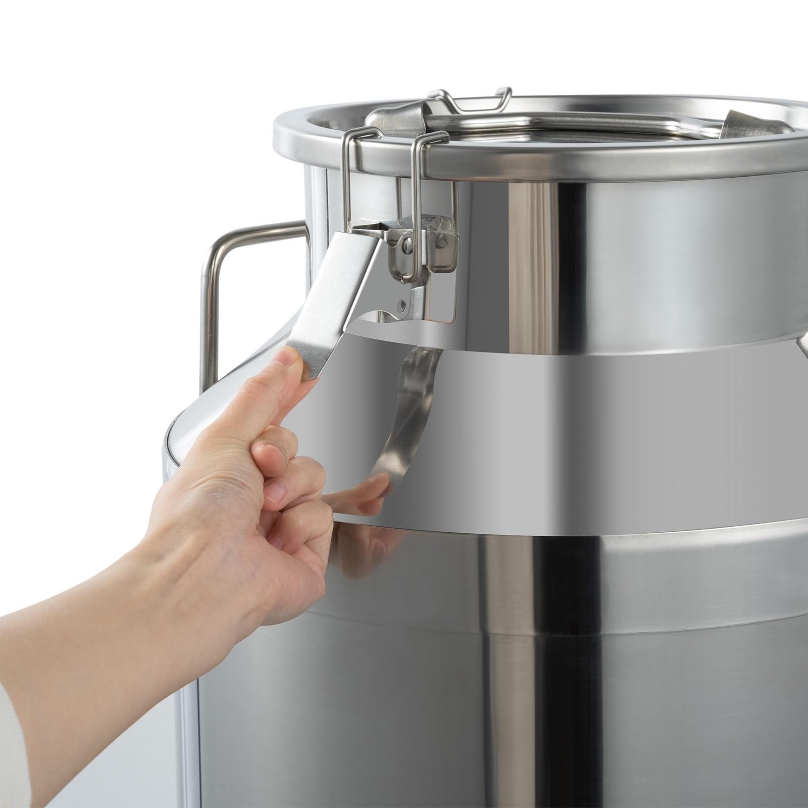 60 Liter (15.85 Gallon) Stainless Steel Milk Can & Wine Fermentation Bucket - Heavy Duty Food Grade Container with Silicone Sealed Lid - Perfect for Home Brewing, Dairy Storage, and Oil Barrel Use