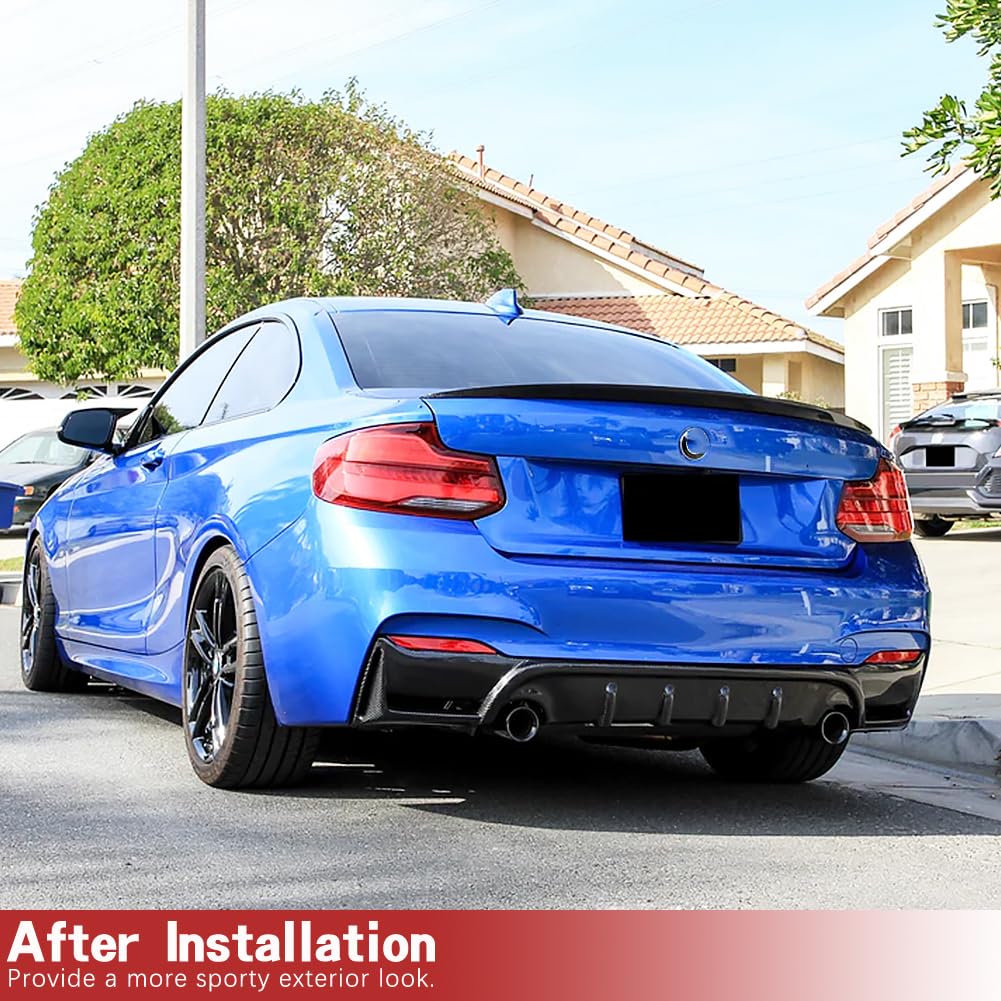 Carbon Fiber Rear Diffuser for BMW F22 F23 2014-2021 M Sport 220i 228i 230i 235i M235i M240i - High Performance Bumper Cover Lower Lip Spoiler & Valance Protector - Perfect for Car Enthusiasts & Track Day Upgrades - Factory Direct Outlet