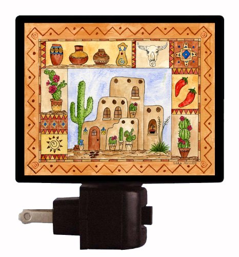 Southwest Night Light - Handcrafted Southwest Sampler Decor for Bedroom, Nursery & Living Room | Perfect for Nighttime Ambiance & Southwestern Style Home Decor