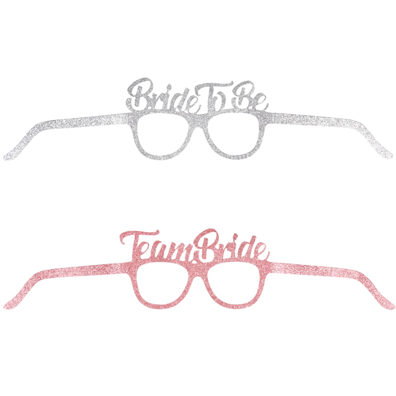 Fowecelt 16pcs Rose Gold & Silver Bride to Be Glasses - Bachelorette Party Eyewear for Bridal Showers, Hen Parties & Wedding Events - Fun Team Bride Accessories for Adult Women