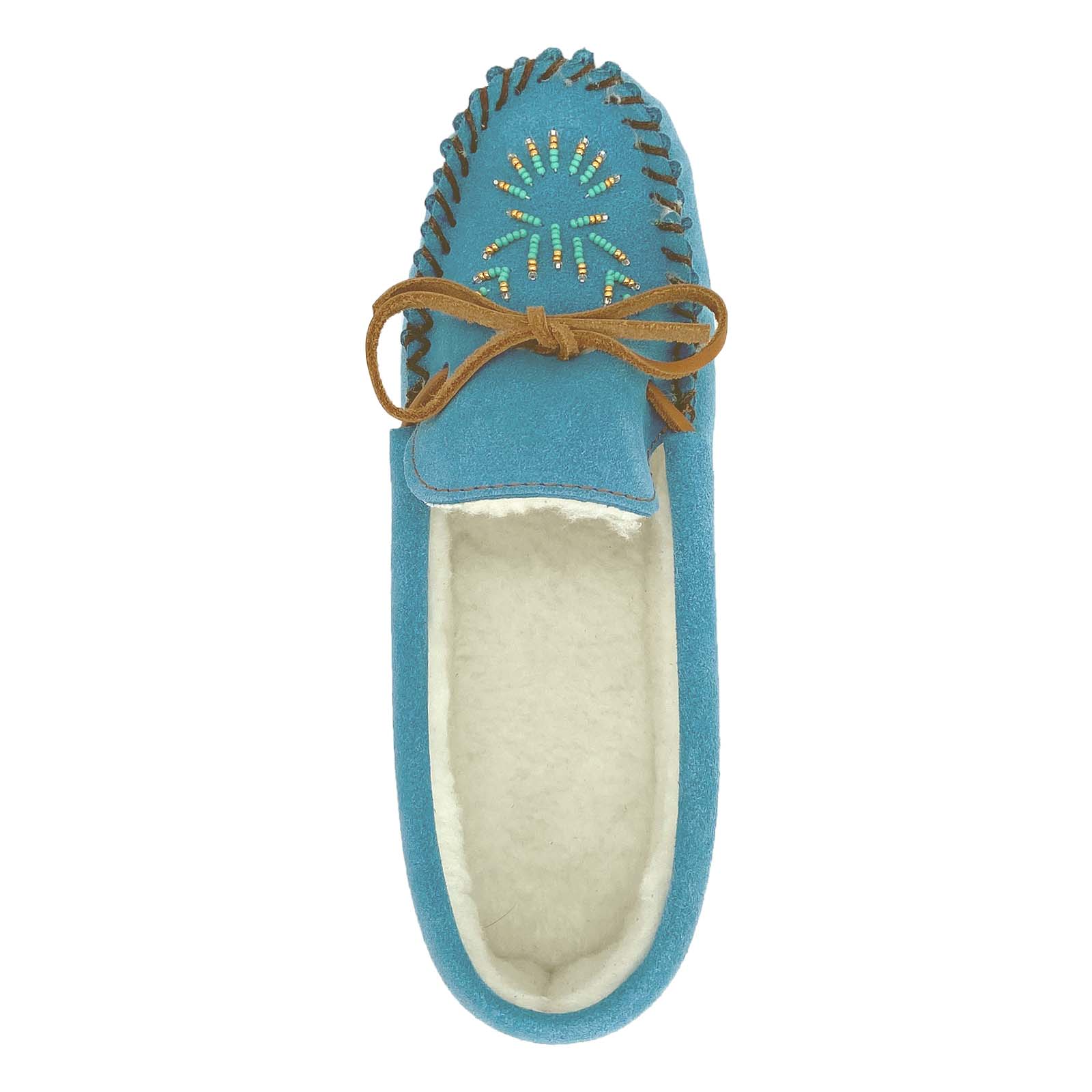 Women's Soft Sole Beaded Fleece Lined Suede Moccasins - Cozy Indoor/Outdoor House Slippers for Winter Comfort & Warmth - Perfect for Home, Lounge & Cold Weather Wear