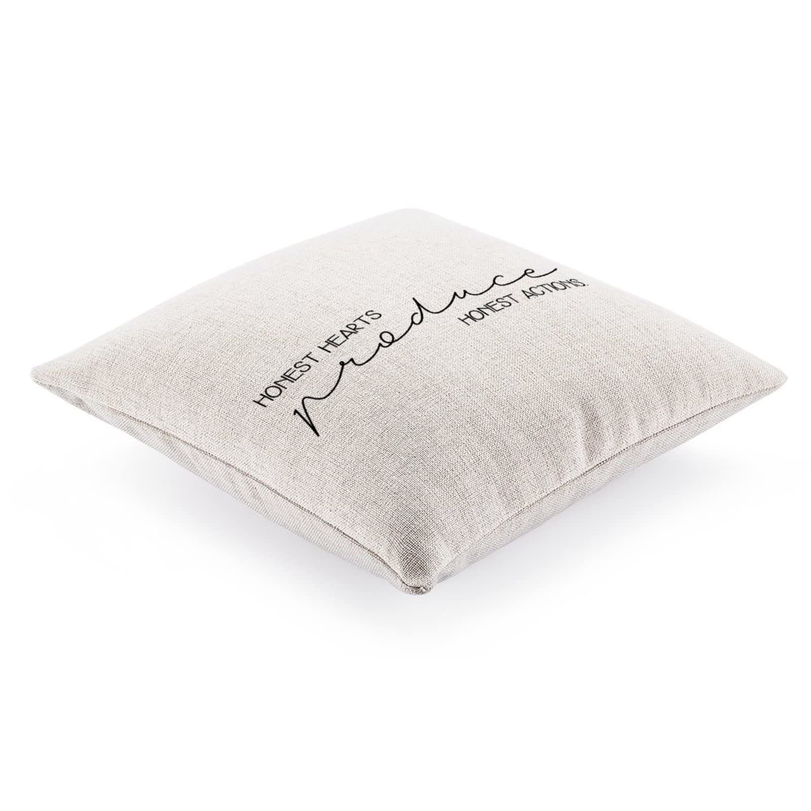 Honest Hearts Produce Honest Actions 16x16 Inch Custom Zippered Pillow Cover - Decorative Square Cushion Case for Sofa, Couch, Bed & Home Decor | Perfect for Living Room, Bedroom & Nursery Throw Pillows