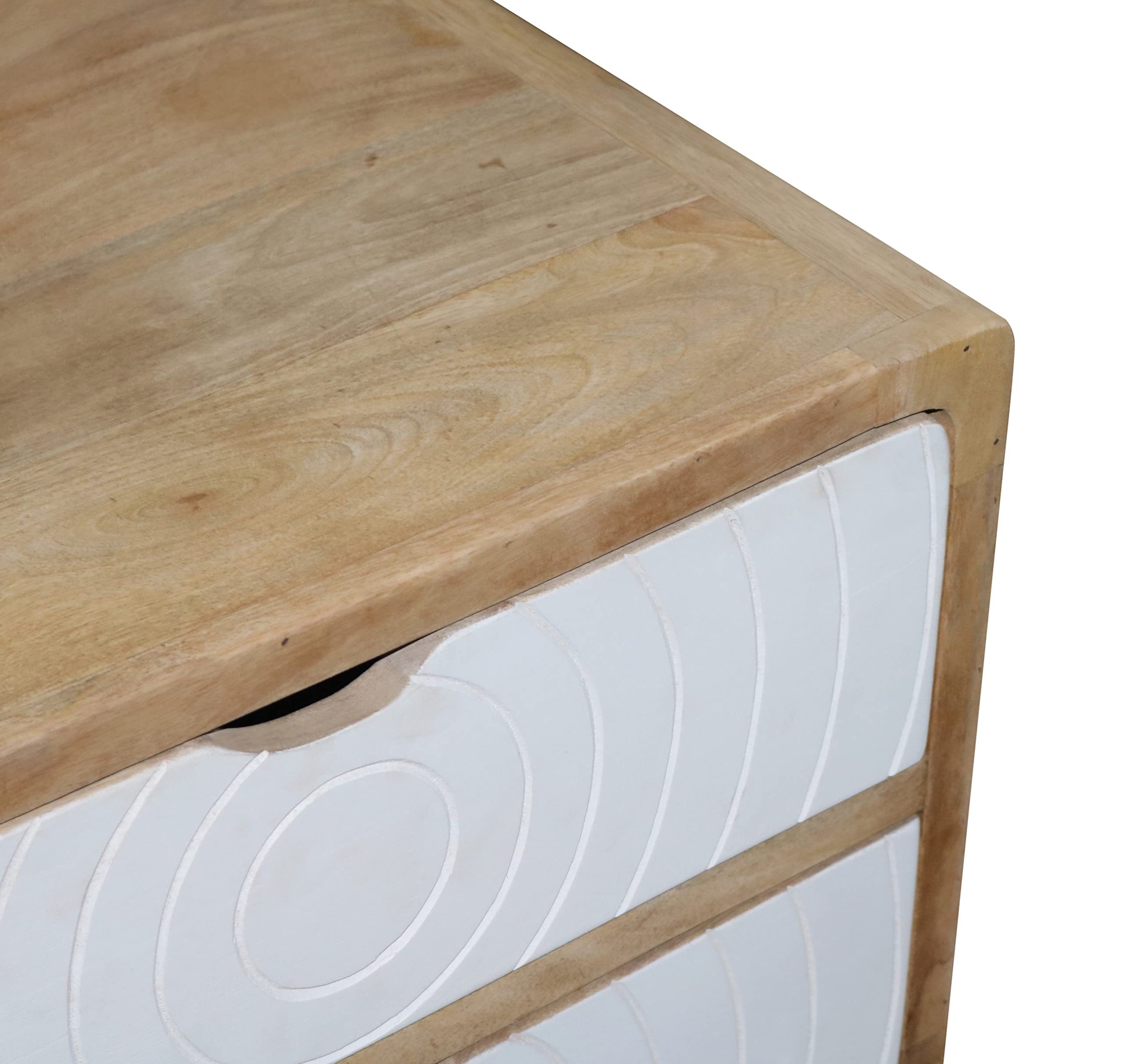 Progressive Furniture Outbound Art Deco Nightstand - Tan & White Finish - Stylish Bedside Table for Bedroom Decor & Storage