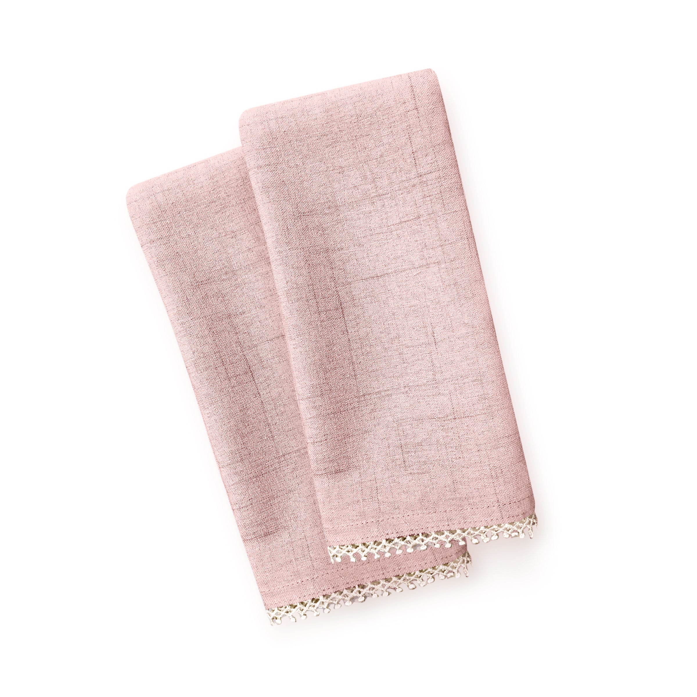 French Pearl Blush Dinner Napkins Set of 2 - Elegant Cloth Napkins for Fine Dining, Wedding, and Special Occasions