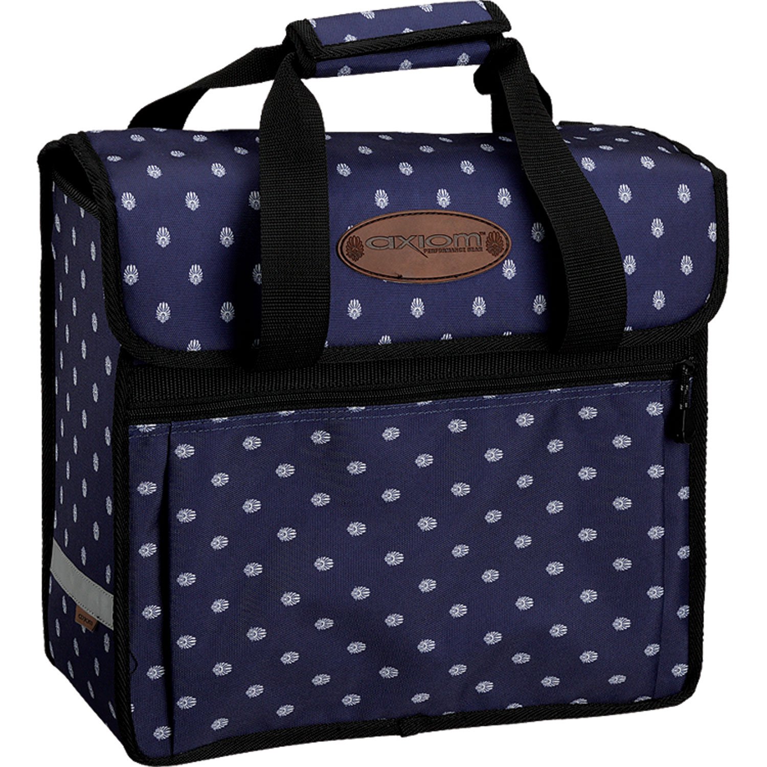 Axiom Town & Country Pannier Bike Bag - Waterproof Navy Print Cycling Pannier for Commuting, Shopping & Travel | Durable Bicycle Saddle Bag with Easy Attachment System