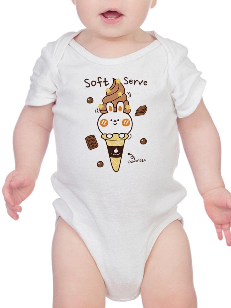Smartprints Soft Serve Ice Cream Bunny Bodysuit for Baby - Adorable Infant One-Piece Outfit for Newborns, Photo Shoots & Special Occasions