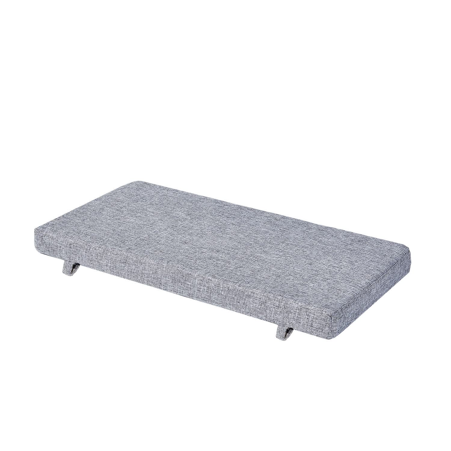 Non-Slip Piano Bench Cushion with Storage Ties - 44x14 Inch Ash Grey Seat Pad for Indoor Piano, Kitchen Dining Table, Picnic Bench - Comfortable & Stylish Home Decor Accessory