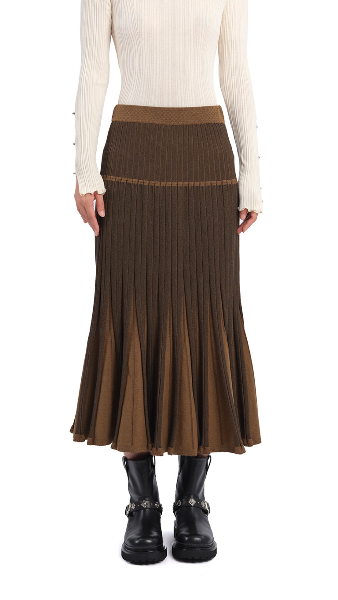 Stylish Knitted Flare Skirt for Women - Trendy High Waist A-Line Skirt | Perfect for Casual Outfits, Office Wear & Date Nights