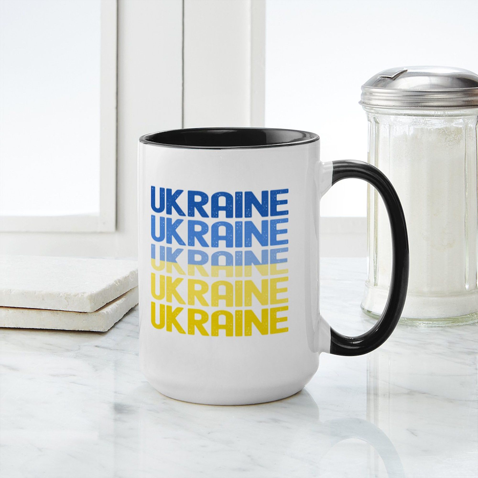 Ukraine Themed 15 oz (444 ml) Ceramic Coffee Mug - Perfect for Home, Office & Gift Giving | Patriotic Drinkware for Tea, Hot Chocolate & Coffee Lovers