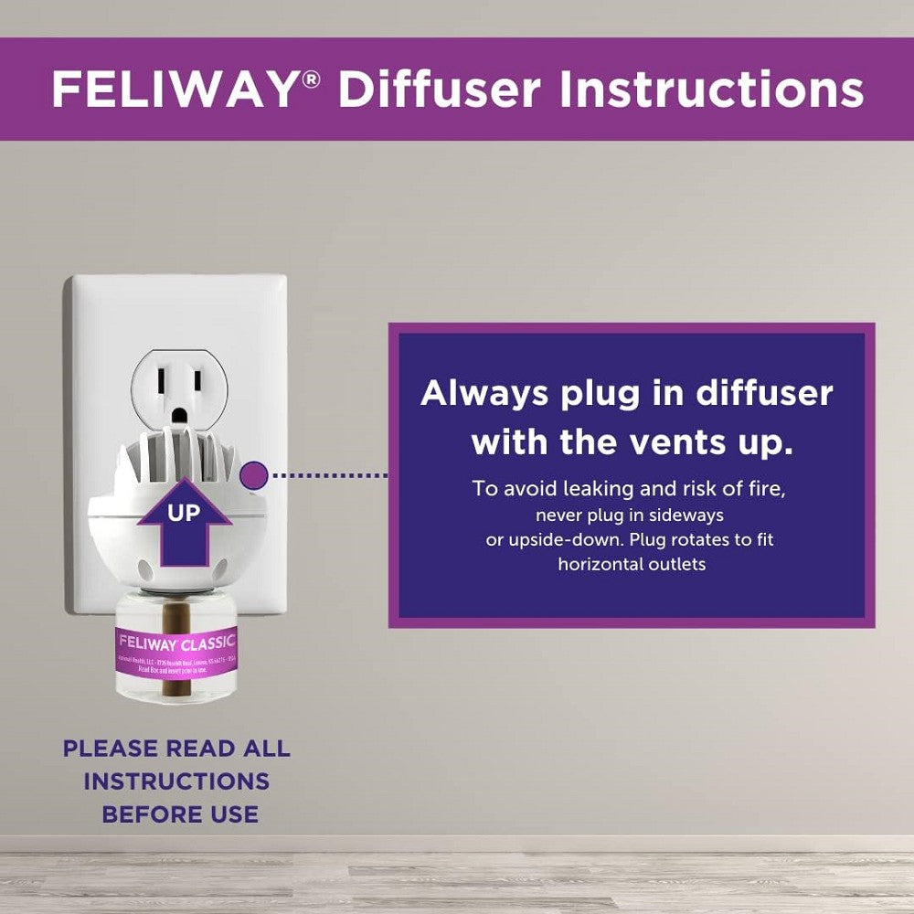 Feliway Classic Cat Calming Diffuser & Refill - Reduce Stress & Anxiety in Cats - Perfect for Multi-Cat Homes, Vet Visits & Travel