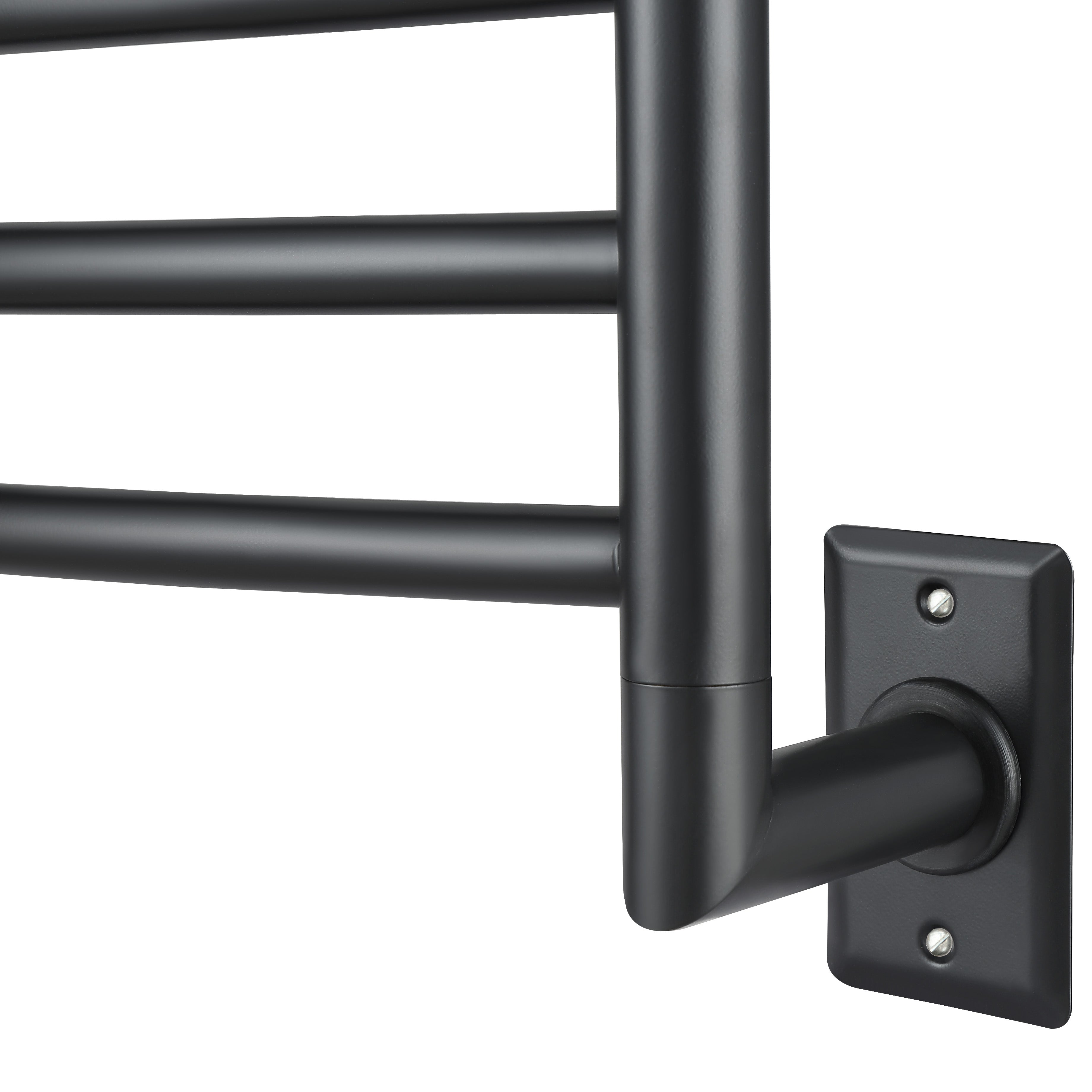 Ancona Svelte Rounded 13 Bar Hardwired Towel Warmer with Wall Countdown Timer - Matte Black Bathroom Heater for Luxury Spa, Hotel & Home Use