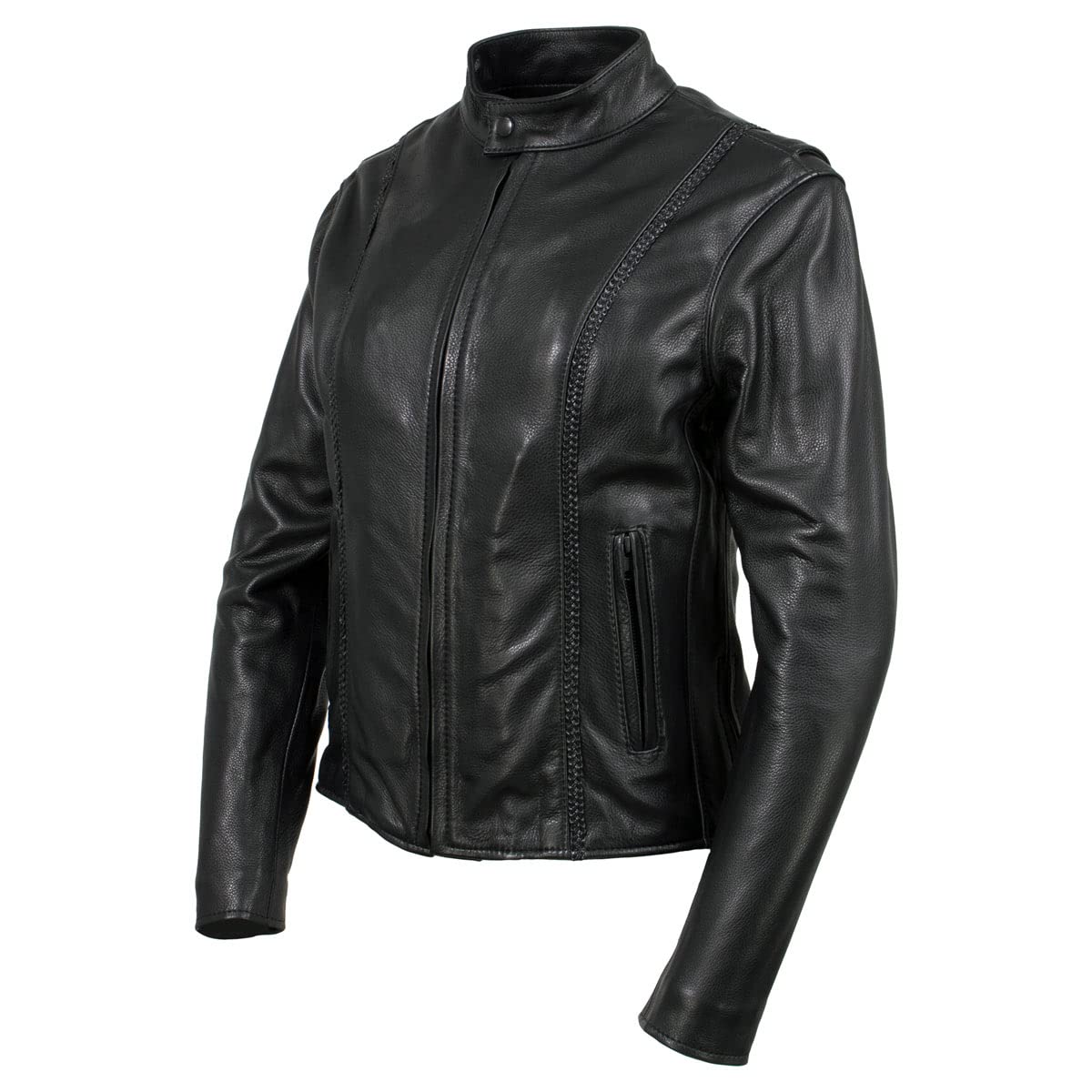 Milwaukee Leather MLJKL5002 Women's Black Premium Motorcycle Jacket - USA Made Genuine Leather Biker Jacket for Riding & Casual Wear