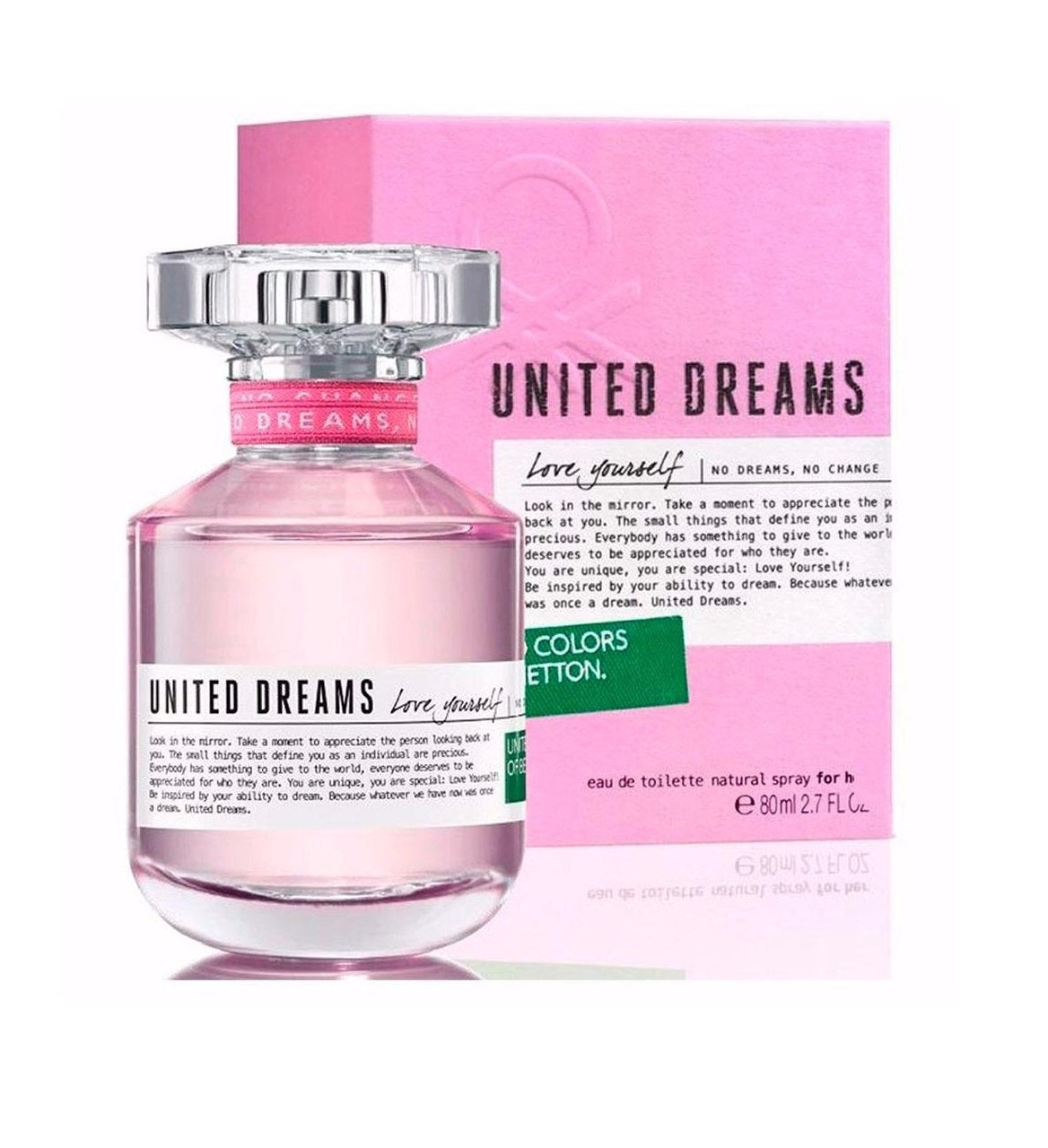Benetton United Dreams Love Yourself 80ML Eau de Toilette Spray for Women - Perfect for Daily Wear, Date Nights & Special Occasions