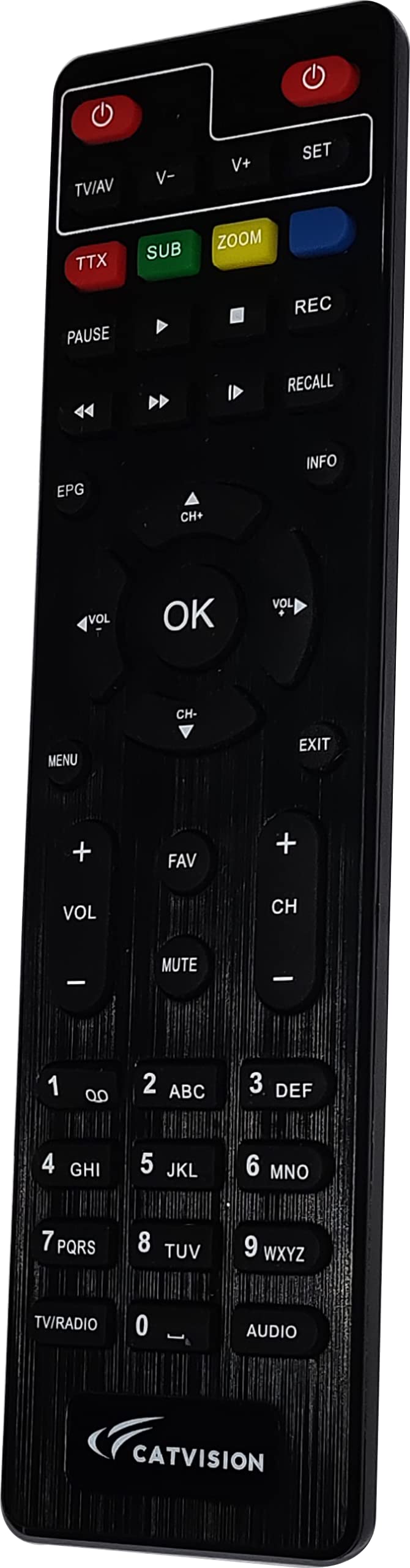 CATVISION Remote Control for CATVISION Set Top Box - Universal Replacement, Easy Setup, Long Range - Perfect for Living Room, Bedroom & Home Entertainment