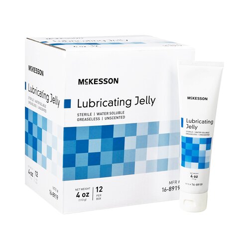 McKesson Sterile Lubricating Jelly - Water-Based Personal Lubricant for Medical Exams & Intimacy | 4 oz Tube | Latex Safe | Gynecologist Recommended | Ideal for Catheter Insertion & Sensitive Skin Care