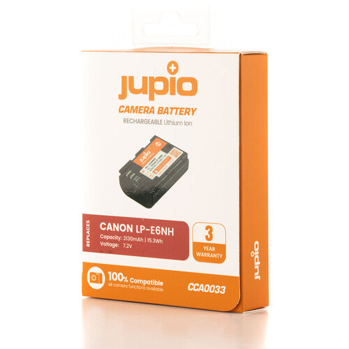 Jupio LP E6NH 7.2V 2130mAh Lithium Ion Rechargeable Battery Pack - Compatible with Canon BP-511, BP-512, BP-514 Cameras - Perfect for Photography, Videography & Professional Shooting