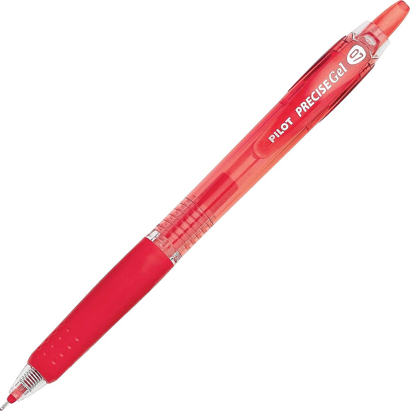 Pilot Precise V7 RT Retractable Gel Pen - 0.7mm Fine Point, Red Ink with Green Barrel (Pack of 12) - Smooth Writing for Office, School & Note Taking