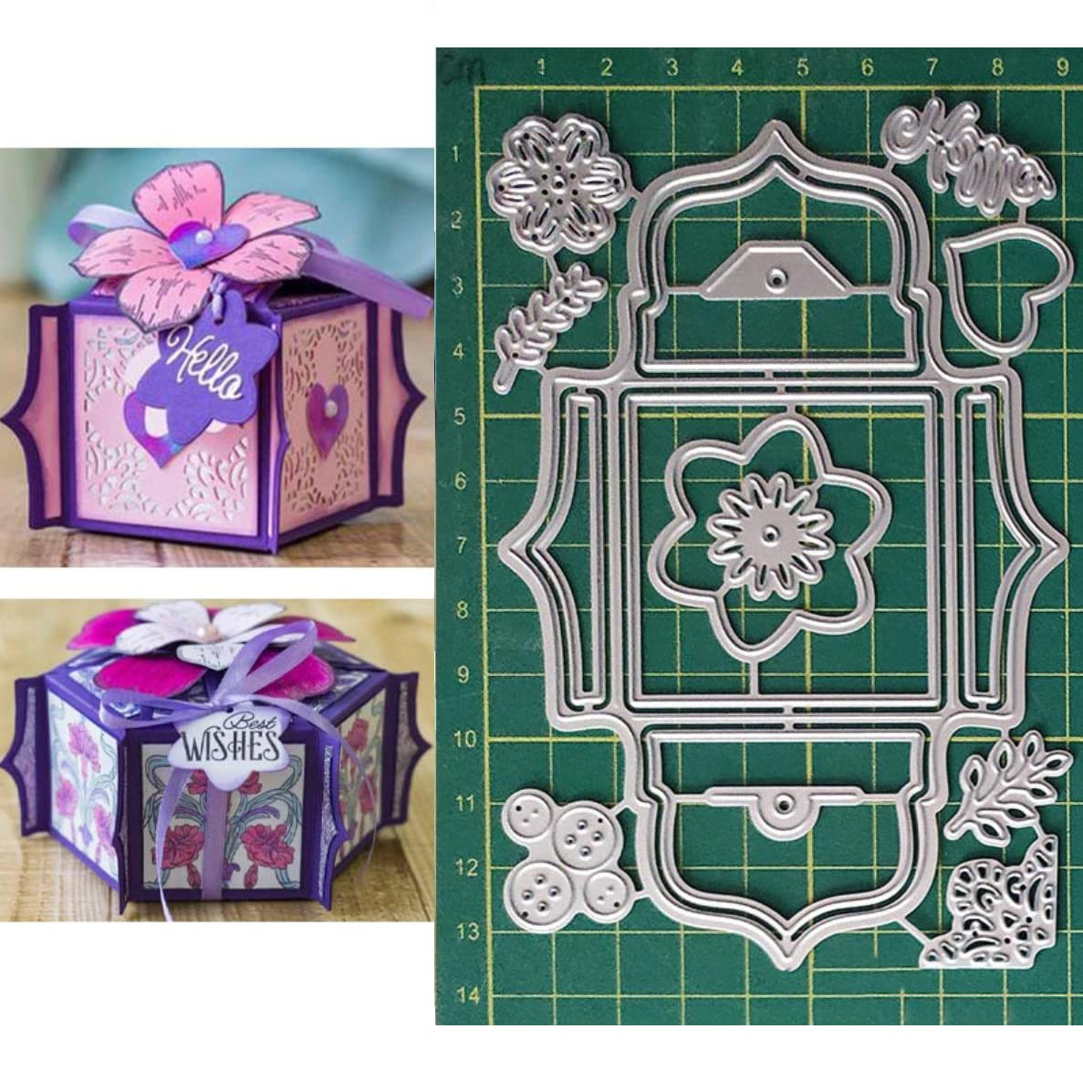 Metal Gift Box Bag Die Cuts - DIY Scrapbooking Card Making Stencils & Embossing Dies for Handmade Cards, Invitations, Wedding Decor - Perfect for Crafting, Scrapbooking & Paper Art Projects