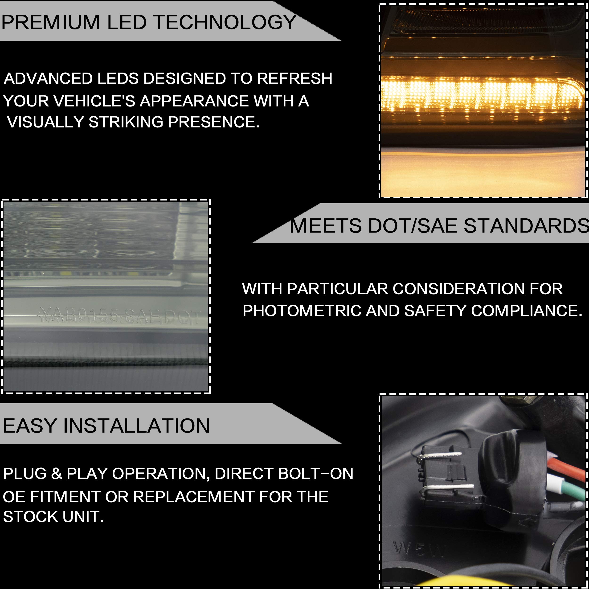 VLAND Smoked Tail Lights Assembly for Mitsubishi Lancer & EVO X 2008-2020 - DRL, Sequential Turn Signal & Fog Lights - Perfect for Night Driving & Car Customization (Not for Sportbacks/Fortis/IO)