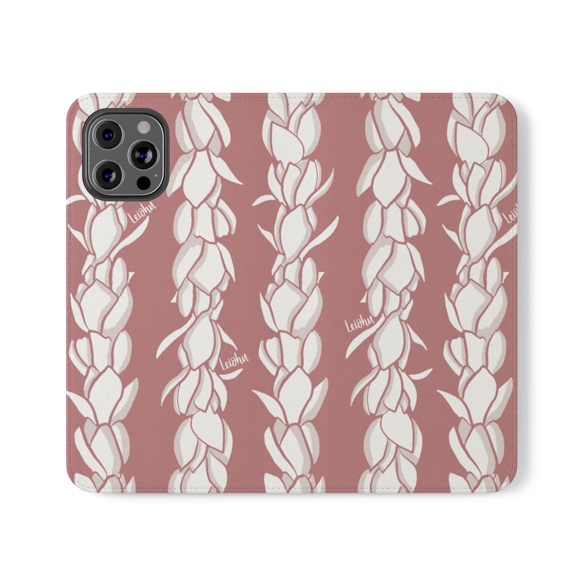 Pikake Lei Folio Case - Premium Hawaiian Flower Design Phone Cover for iPhone & Samsung | Perfect for Travel, Luau Parties & Hawaiian Themed Events