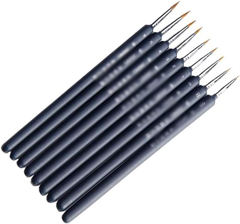 10 PCS Miniature Paint Brush Set - Professional Nylon Brushes for Acrylic Painting, Thin Hook Line Pen, Art Supplies for Hand Painting - Perfect for Miniature Models, Canvas Art & DIY Crafts