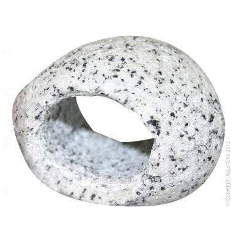 Aqua One Small Round Marble Cave for Aquarium - 9.5 x 8.5 x 5.3cm - Natural Fish Hideout Decoration for Betta Fish, Shrimp & Small Aquatic Pets - Perfect for Freshwater Tanks & Terrariums