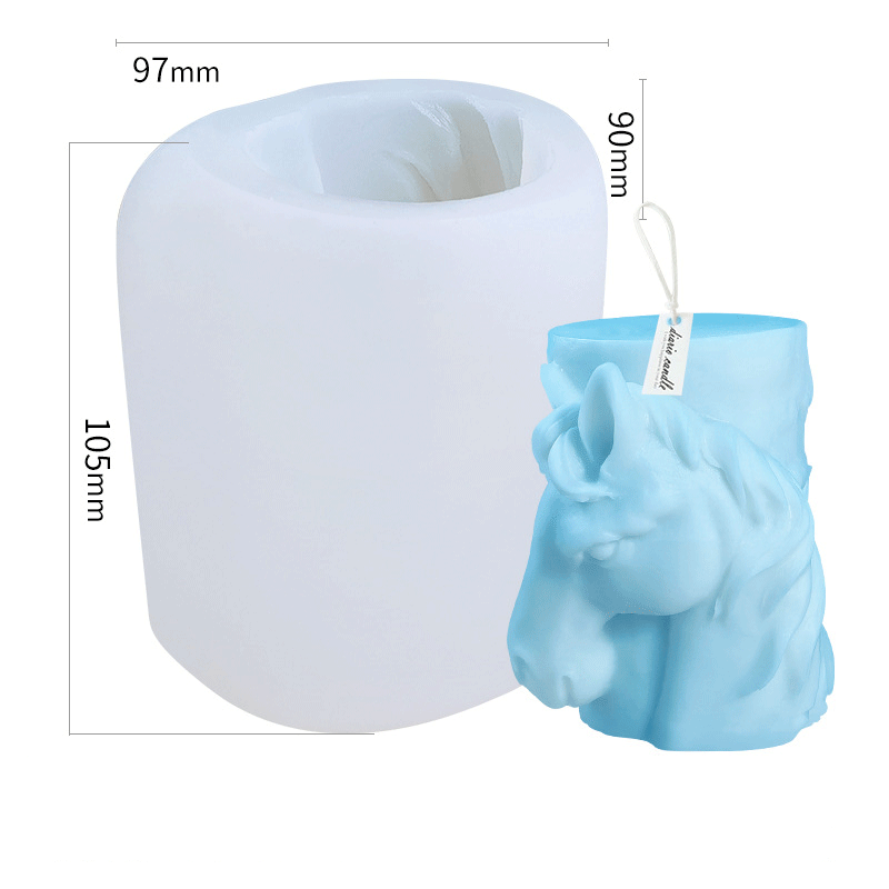 Horse Shaped Silicone Candle Mold - 4.1 Inch Tall DIY Candle Making Kit for Birthday, Wedding, Home Decor & Holiday Crafts
