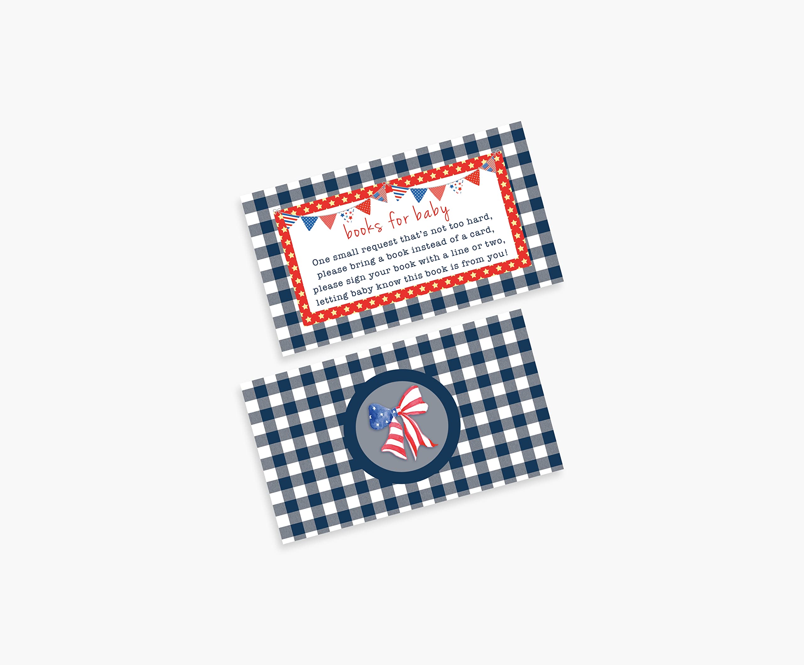 Red White Blue Baby Shower Invitations & Thank You Cards for Diaper Raffle