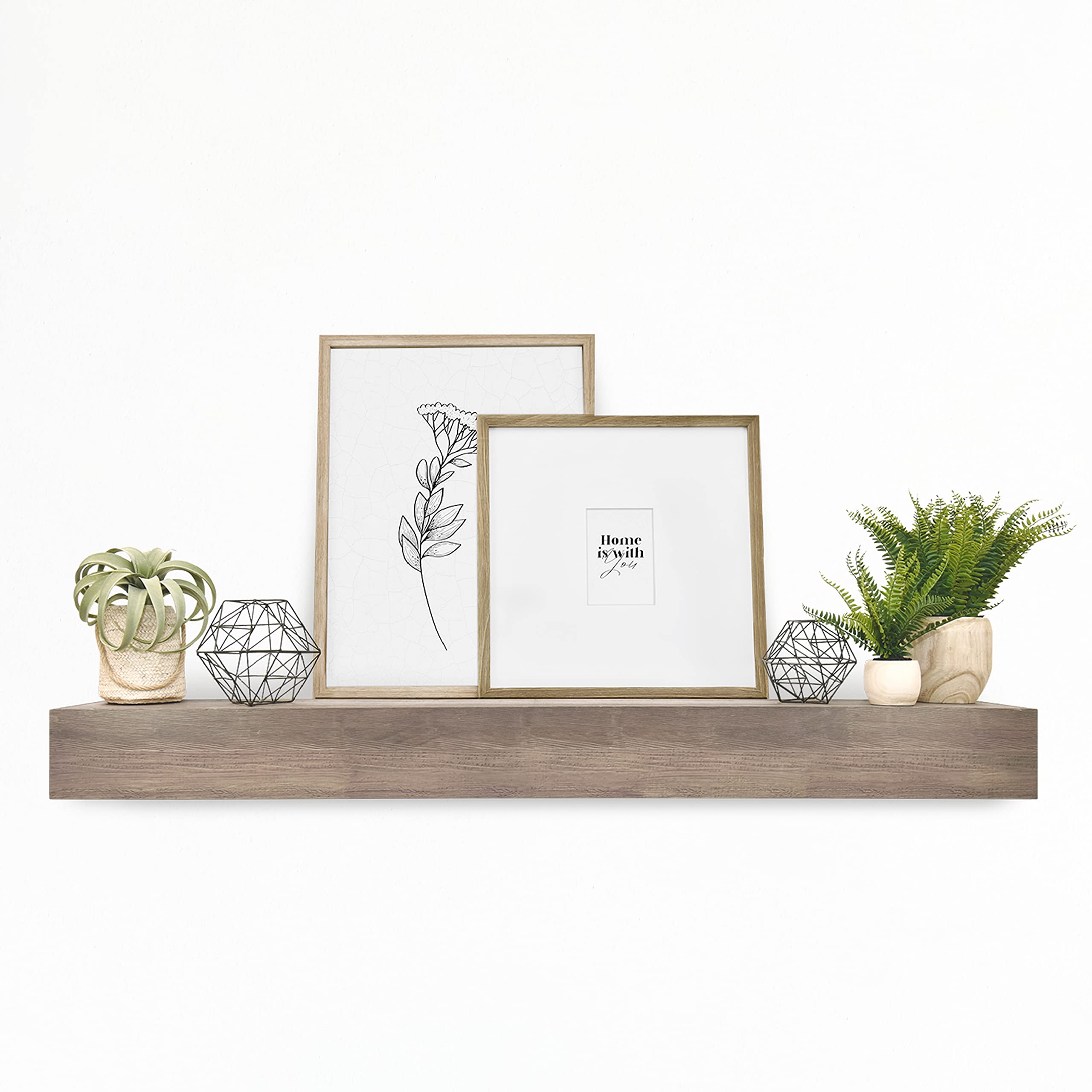 60-Inch Solid Wood Floating Fireplace Mantel Shelf - Antique Natural Finish by Master & Co - Heavy Duty Wood Cleat Hanging System - Perfect for Living Room Decor, Photo Display & Home Decoration - Ideal for Fireplace Surrounds, Wall Shelving & Rustic Home Accents