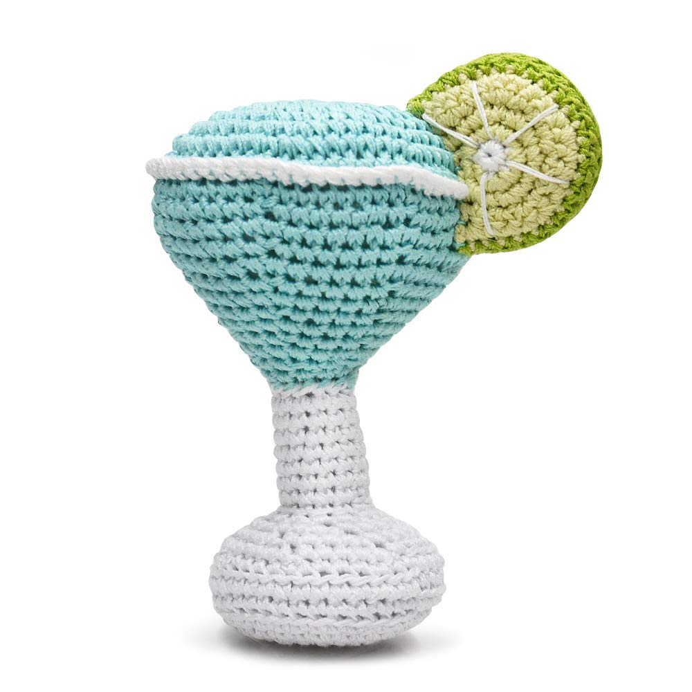 Crochet Small Dog Squeaky Toy - Margarita Glass Shaped Chew Toy for Puppies & Small Dogs | Interactive Play, Training Reward & Teething Relief | Perfect for Indoor & Outdoor Use