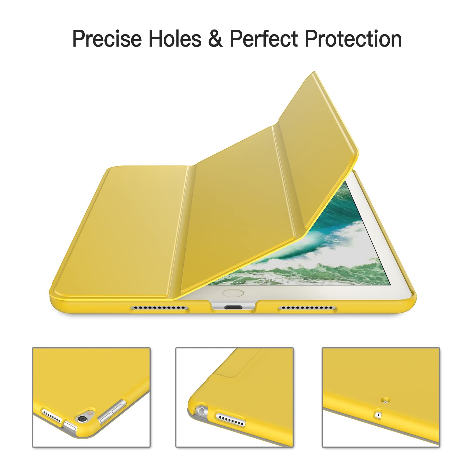 JETech Protective Case for iPad Pro 10.5-Inch & iPad Air 3 (2019 3rd Gen) - Shockproof Hard Back Shell with Soft-Touch Finish, Auto Wake/Sleep Stand Cover in Yellow - Perfect for Work, Travel & Home Use