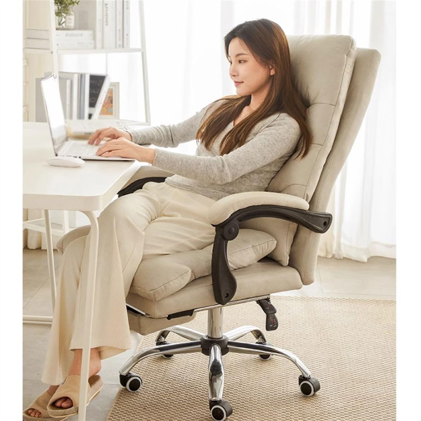 Luxury High Back Office Chair with Footrest - Ergonomic Desk Chair for Home & Business, Comfortable Computer Chair for Work & Relaxation - Perfect for Home Office, Gaming, and Study Spaces