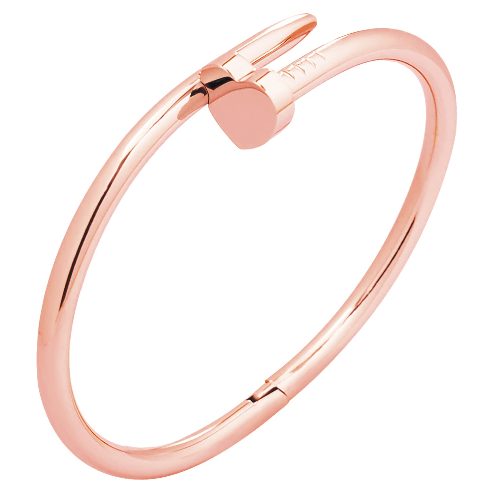 Rose Gold 316L Stainless Steel Heart Open Cuff Bracelet - Elegant Women's Jewelry Gift for Mother's Day, Birthday & Special Occasions | Perfect for Date Nights, Anniversaries & Romantic Gifts