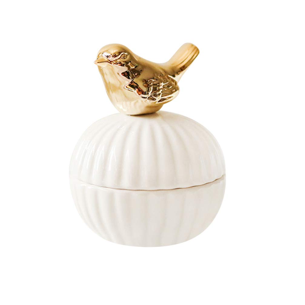 Amosfun Ceramic Sugar Bowl with Lid - Candy Jar, Jewelry Organizer, Trinket Case for Necklaces & Small Items | Elegant Storage for Wedding Jewelry, Home Decor & Kitchen Use