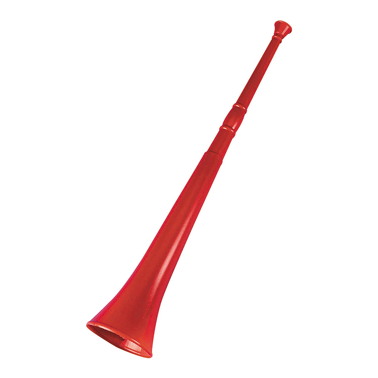 12 Pack Red Stadium Horns - Loud Plastic Blow Horn for Sports Games, Parties & Celebrations - Fun Toy Noisemaker for Cheering & Events