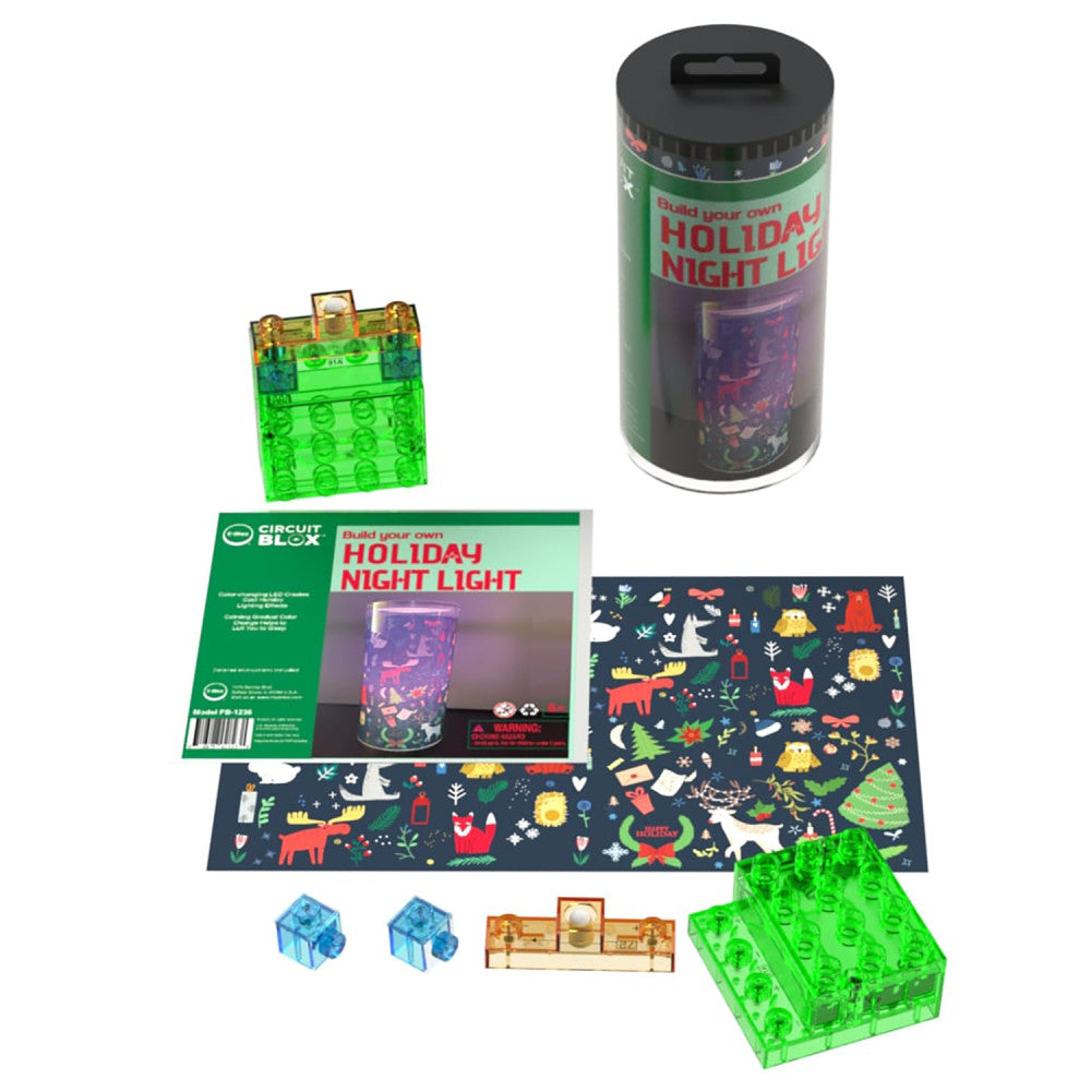 E Blox Power Blox DIY Holiday Night Light Kit - Winter Edition | STEM Educational Toy for Kids | Perfect for Christmas Decor & Bedroom Night Light