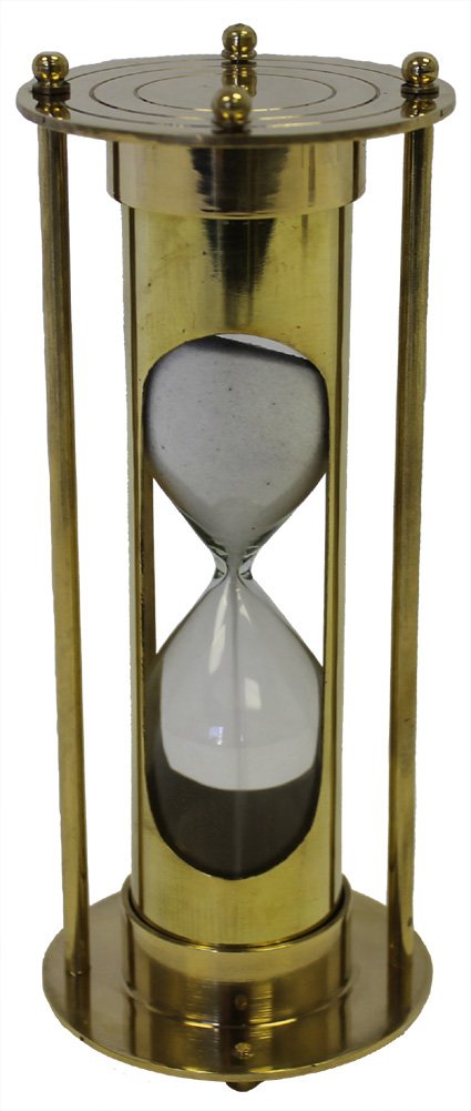 Antique Brass 7-Inch Hourglass Sand Timer - 5 Minute Decorative Vintage Desk Clock for Home Office Decor | Perfect for Meditation, Cooking, Board Games & Classroom Activities