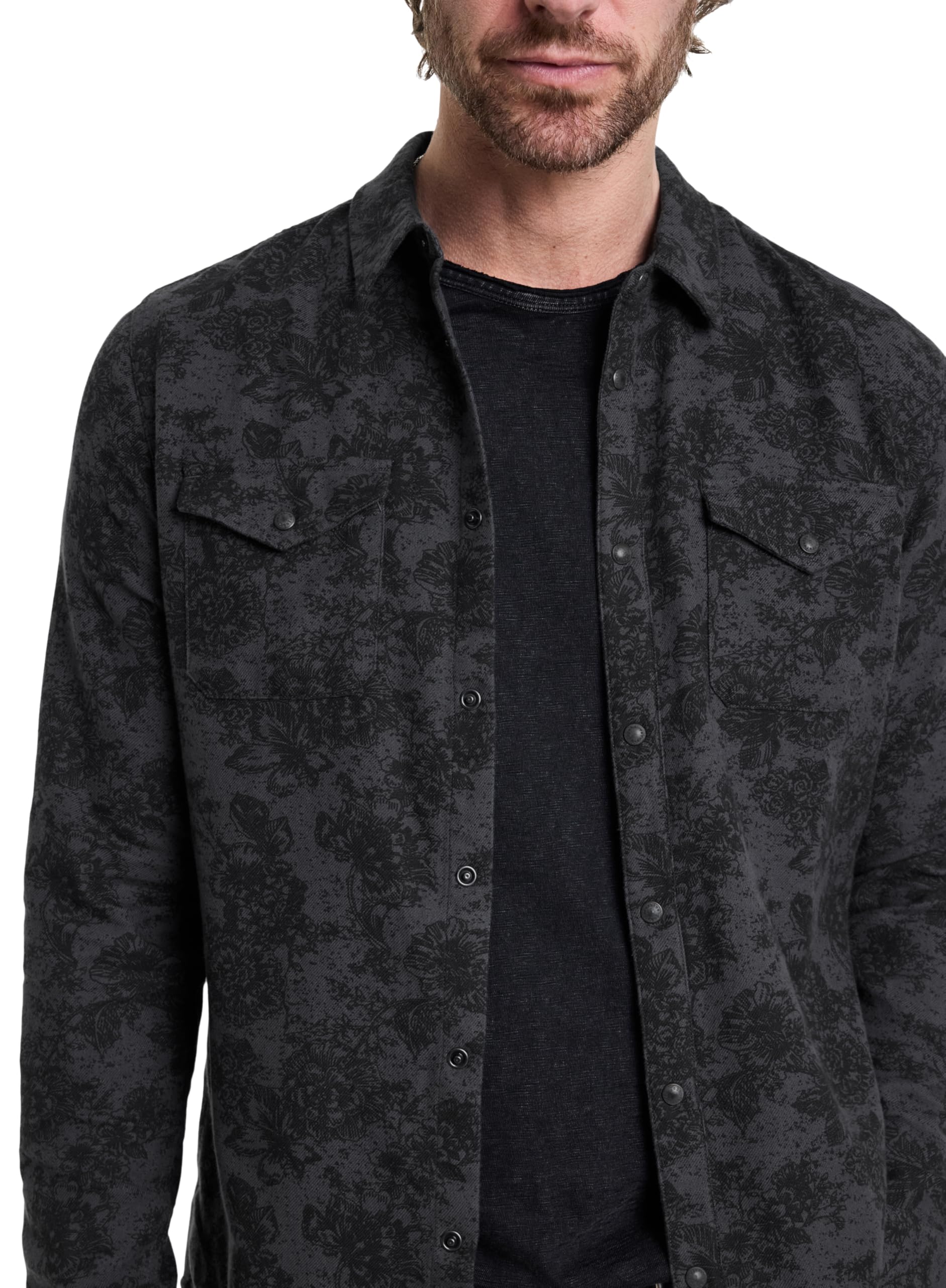 John Varvatos Men's Marshall Button-Down Shirt - Casual & Dressy Long Sleeve Oxford for Work & Date Nights