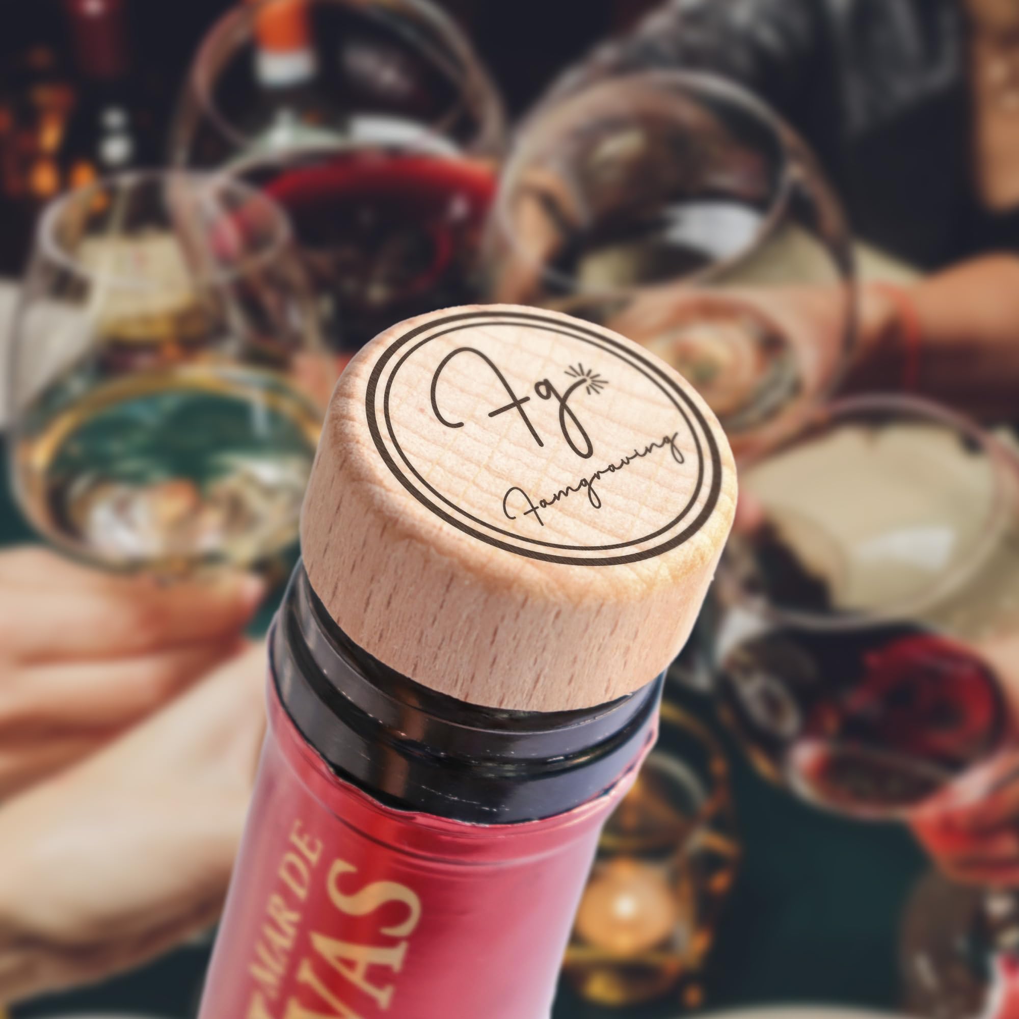 Personalized Engraved Wooden Wine Bottle Stopper Set - Custom Wedding Favors, Housewarming Gifts & Party Souvenirs (Bulk Options Available) - Perfect for Weddings, Bridal Showers, New Home Celebrations & Corporate Events
